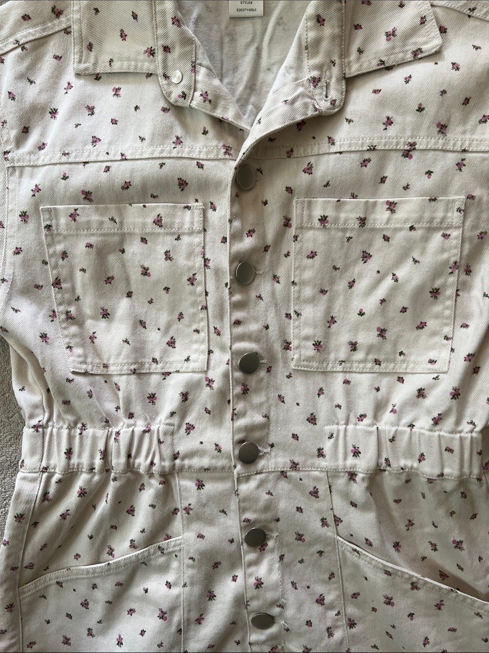 Altar'd State Cream Romper with Pink Floral Print - Picture 3 of 3